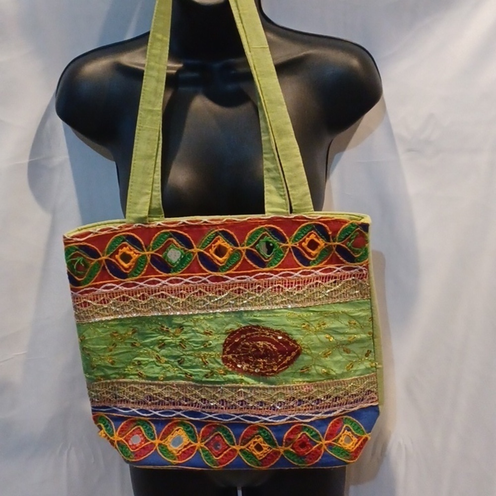 NEW Canvas Bag with Bling,  14" x 12" approx
